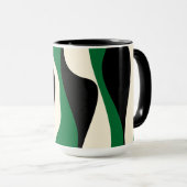 Mug Ebb et flux 4 en vert, crème et noir (Devant droit)