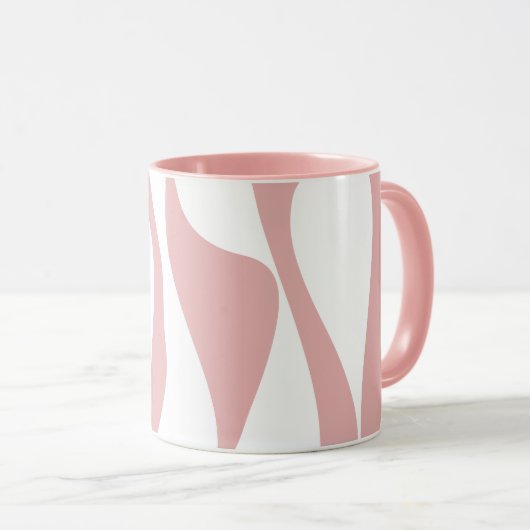 Mug Ebb et flux 4 - rose et blanc (Devant droit)