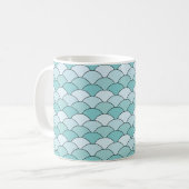 Mug Écailés de dragon, éventails, vagues, Seigaiha, Bl (Devant gauche)