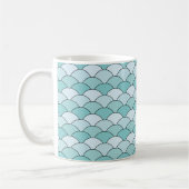 Mug Écailés de dragon, éventails, vagues, Seigaiha, Bl (Gauche)