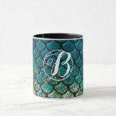 Mug Écaille de Poisson Sirène Glam Turquoise Violet Or (Centre)