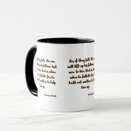 Mug Ecclésiaste 4:10 KJV Bible Écriture Deux Tons (Devant gauche)