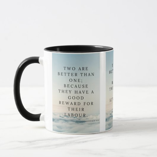 Mug Ecclésiaste 4:9 KJV Bible Écriture Pic Deux Tons (Gauche)