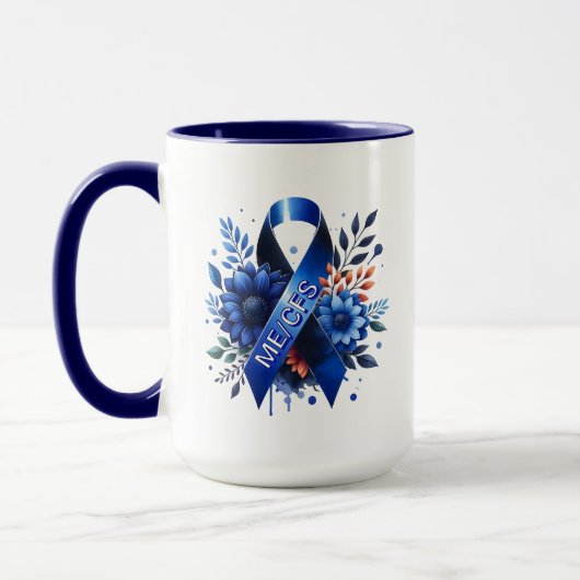 Mug Écéphalomyélite myalgique Ruban de sensibilisation (Gauche)