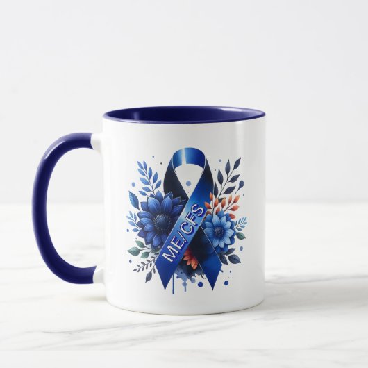Mug Écéphalomyélite myalgique Ruban de sensibilisation (Gauche)