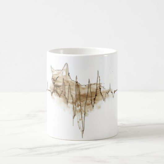 Mug ECG Coffee Stain Art Nuring Cat (Centre)