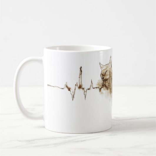 Mug ECG Coffee Stain Art Nuring Cat (Gauche)