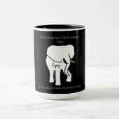 Mug Échange cadeau d'éléphant noir et blanc Texte pers (Centre)