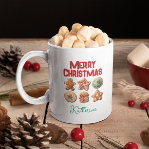 Mug Échange de biscuits de vacances Joyeux Noël