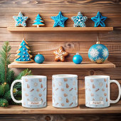 Mug Échange de cookies de Noël bleu