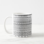 Mug Échantillon de bordure géométrique noir et blanc (Gauche)