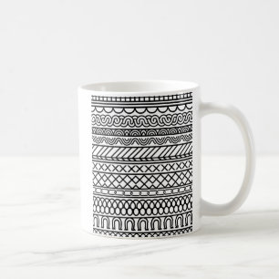 Mug Échantillonneur de tricot bohème monochrome   Géom