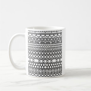 Mug Échantillonneur en tricot bohème monochrome Géom