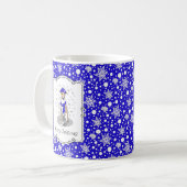 Mug Écharpe à neige bleu hiver - Faune et blanc (Devant gauche)