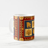 Mug Écharpe avec des lions assis dorés. Éléments sépar (Devant gauche)