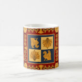 Mug Écharpe avec des lions assis dorés. Éléments sépar (Centre)