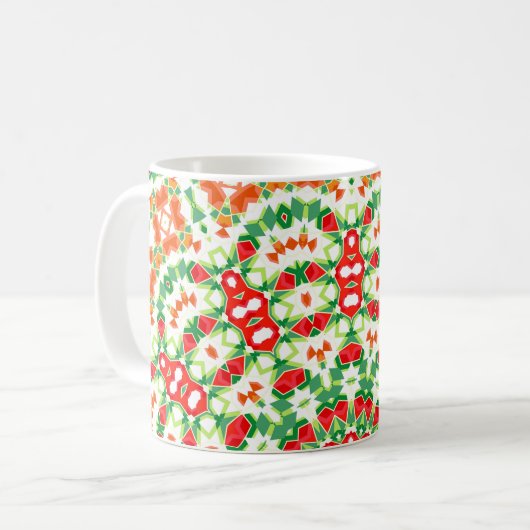 Mug Écharpe Bandana de Mode Orange Vert Clair (Devant gauche)