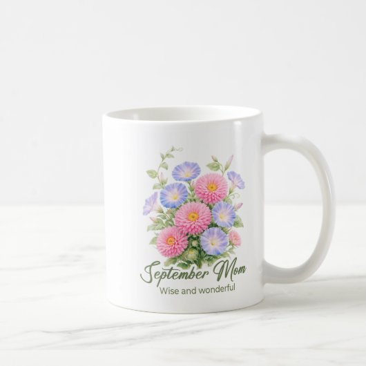 Mug Écharpe de maman fleur de naissance de septembre i (Droite)