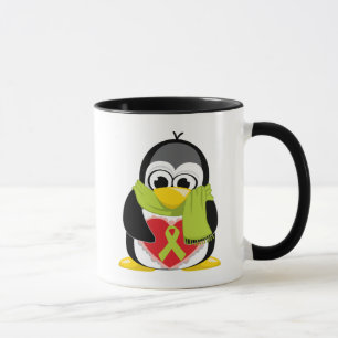Mug Écharpe de pingouin de ruban de vert de chaux