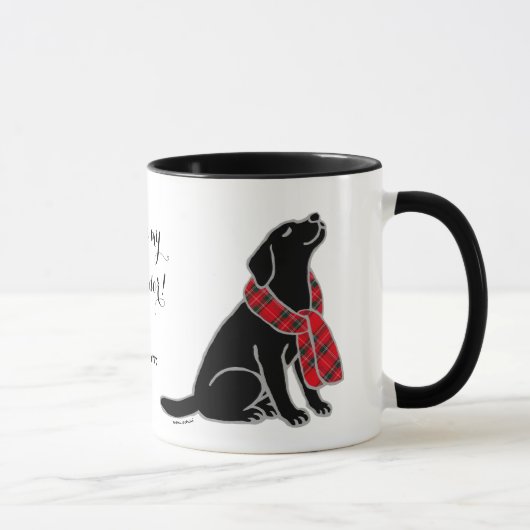 Mug Écharpe noire 2 de tartan de Labrador (Droite)