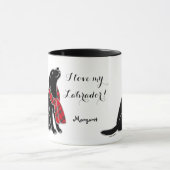 Mug Écharpe noire 2 de tartan de Labrador (Centre)