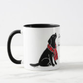 Mug Écharpe noire 2 de tartan de Labrador (Gauche)
