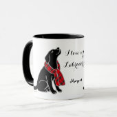 Mug Écharpe noire 2 de tartan de Labrador (Devant gauche)