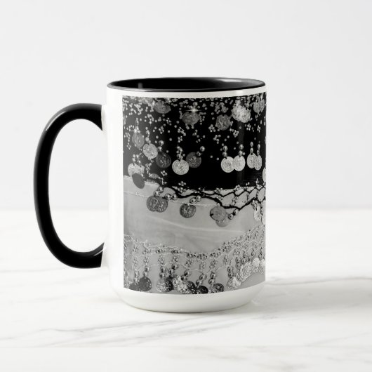 Mug Écharpe noire et argentée classique (Gauche)