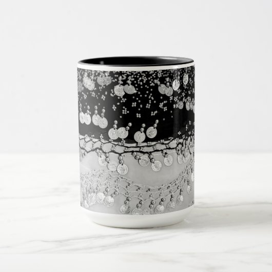 Mug Écharpe noire et argentée classique         (Centre)