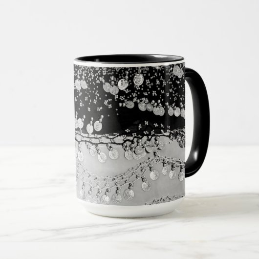 Mug Écharpe noire et argentée classique         (Devant droit)