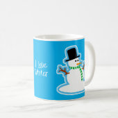 Mug Écharpe Portant Snowman mignonne Design hivernal (Devant droit)