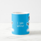 Mug Écharpe Portant Snowman mignonne Design hivernal (Centre)