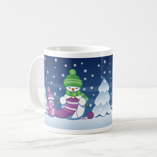 Mug Écharpe Tricot Snowman (Devant gauche)