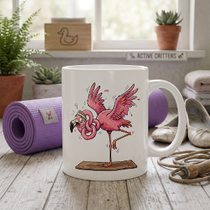 Mug Échec de la séance de yoga drôle de flamant rose