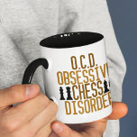 Mug Échecs amusants<br><div class="desc">J'ai un trouble obsessionnel des échecs. Je suis OCD,  pour jouer aux échecs. Coéquipier ! Un cadeau amusant pour un joueur d'échecs.</div>