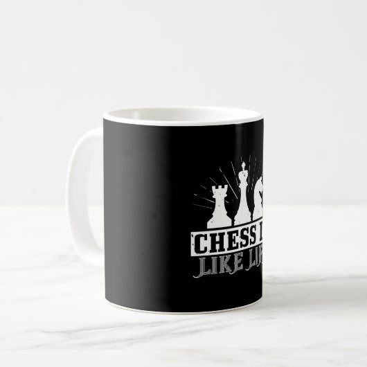Mug Échecs - Les échecs sont comme la vie (Devant gauche)