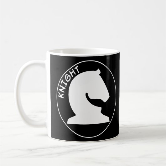 Mug Échecs Pièces Chevalier blanc Échecs Chevalier bla (Gauche)