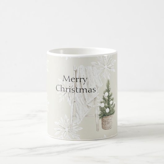 Mug Échelle de couverture de flocons de neige d'arbre (Centre)