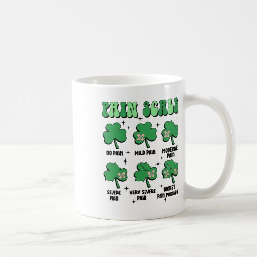 Mug Échelle de douleur infirmière médecin St Patricks (Droite)