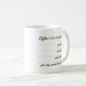 Mug Échelle de tolérance au café (Devant droit)