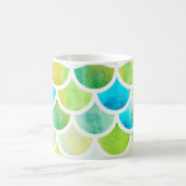 Mug Échelles de sirène. Aquarelle écailles de poisson. (Centre)