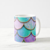 Mug Échelles de sirène : motif d'onde aquarelle. (Devant droit)