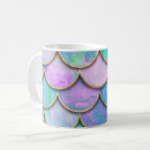 Mug Échelles de sirène : motif d'onde aquarelle. (Devant gauche)