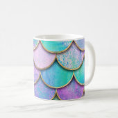 Mug Échelles de sirène : motif d'onde aquarelle. (Devant droit)