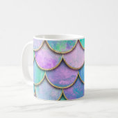 Mug Échelles de sirène : motif d'onde aquarelle. (Devant gauche)