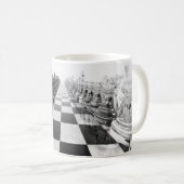Mug échiquier 3D noir et blanc (Devant droit)