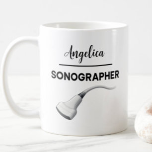 Mug Échographiste Cadeau personnalisé avec nom Tech Ul