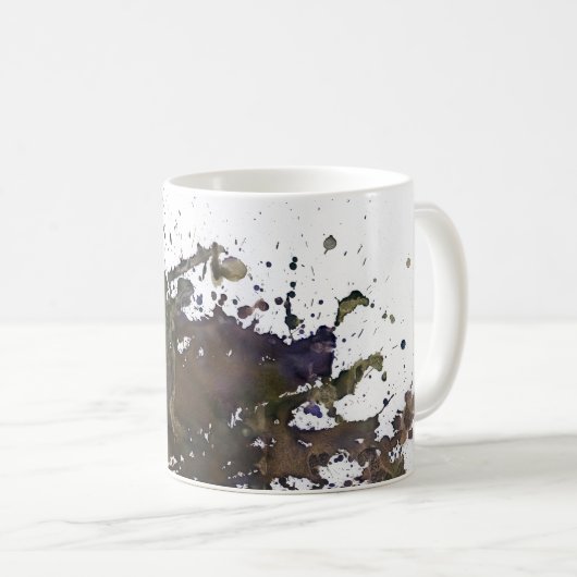 Mug Éclaboussure abstraite dans le brun (Devant droit)