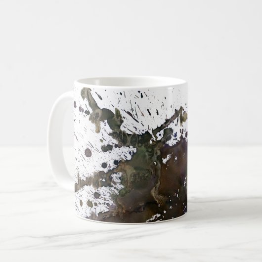 Mug Éclaboussure abstraite dans le brun (Devant gauche)