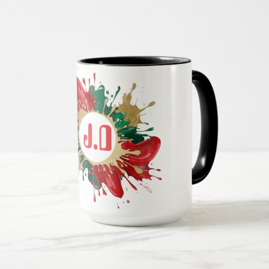 Mug Éclaboussure de couleur italienne abstraite (Devant droit)